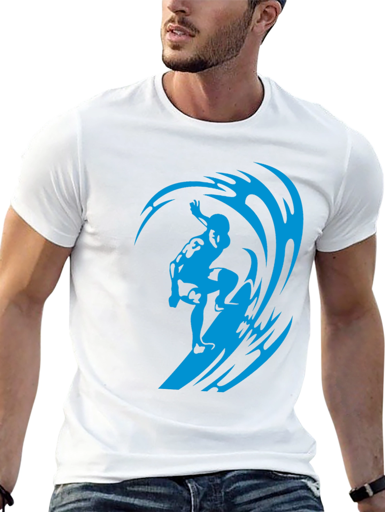 Surfer Wave Black T-Shirt