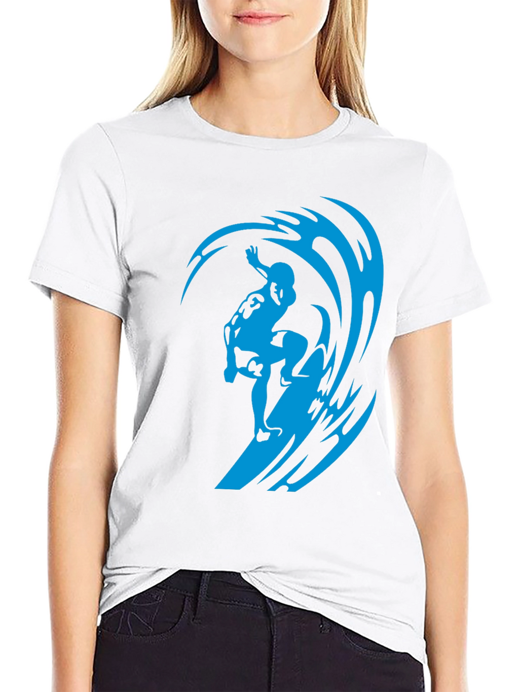 Surfer Wave Black T-Shirt