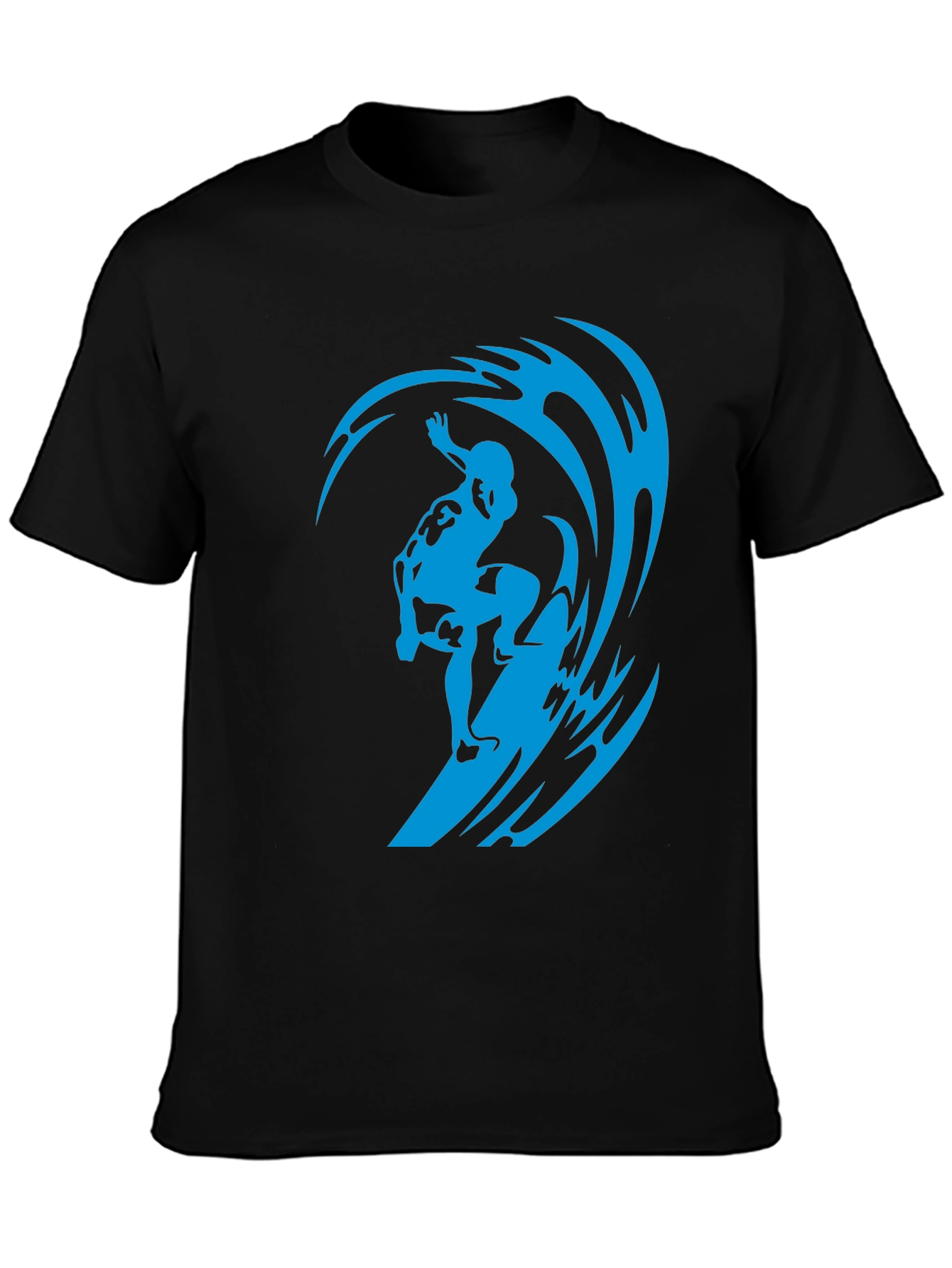Surfer Wave Black T-Shirt