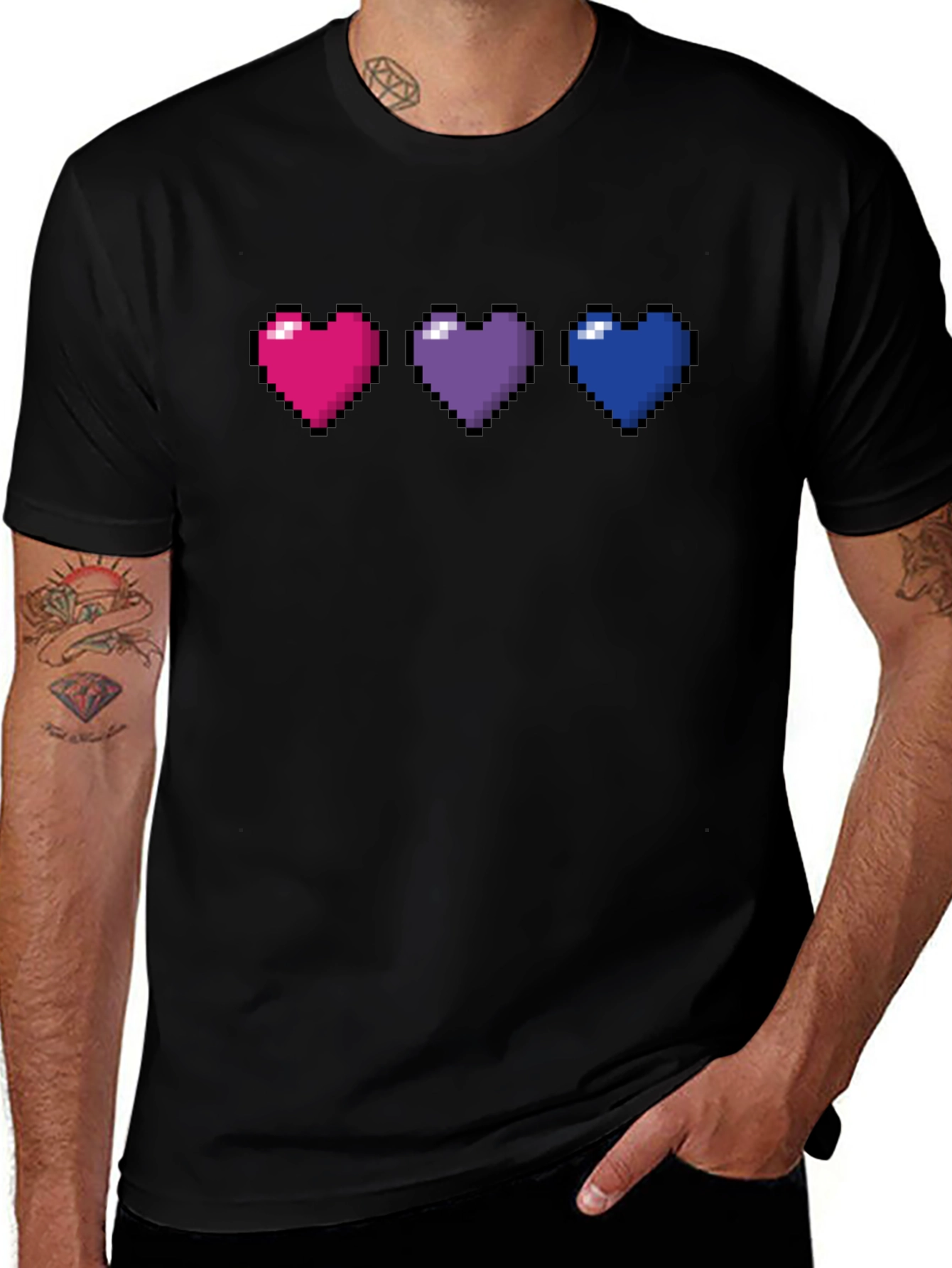 Pixel Hearts LGBTQ+ Pride T-Shirt