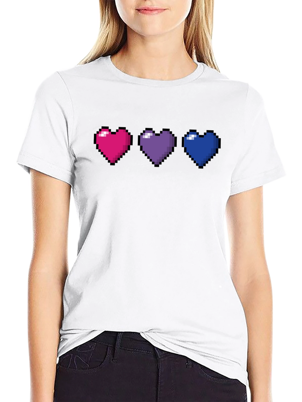 Pixel Hearts LGBTQ+ Pride T-Shirt