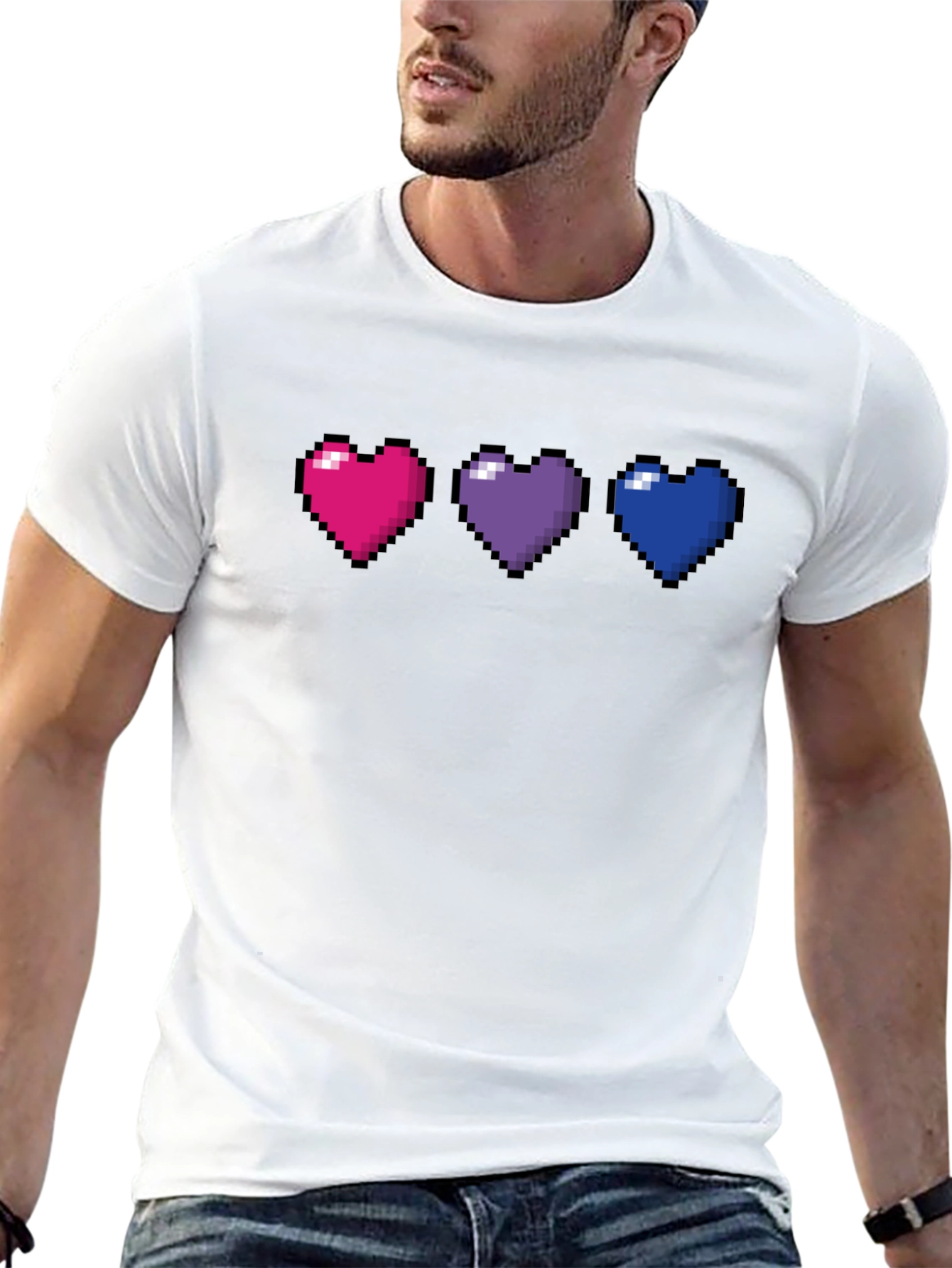 Pixel Hearts LGBTQ+ Pride T-Shirt