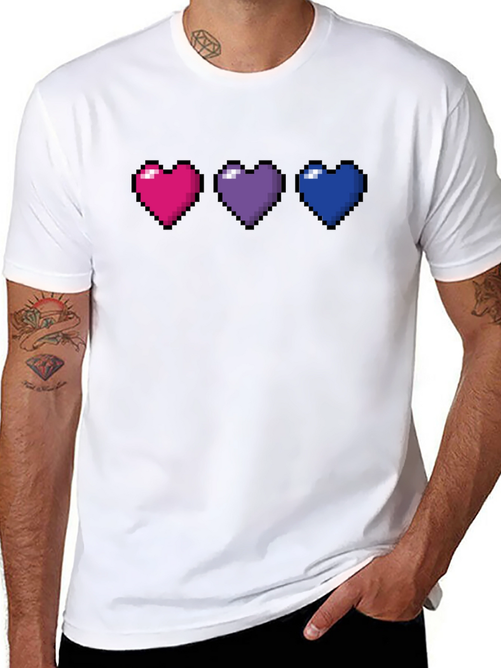 Pixel Hearts LGBTQ+ Pride T-Shirt