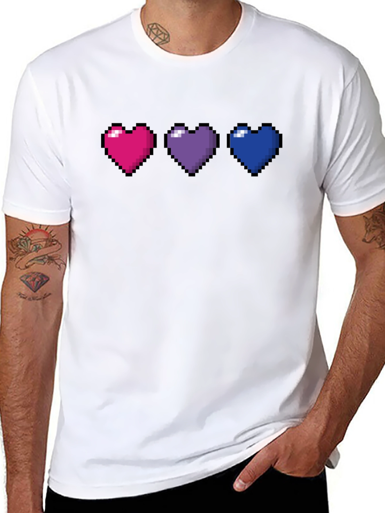 Pixel Hearts LGBTQ+ Pride T-Shirt