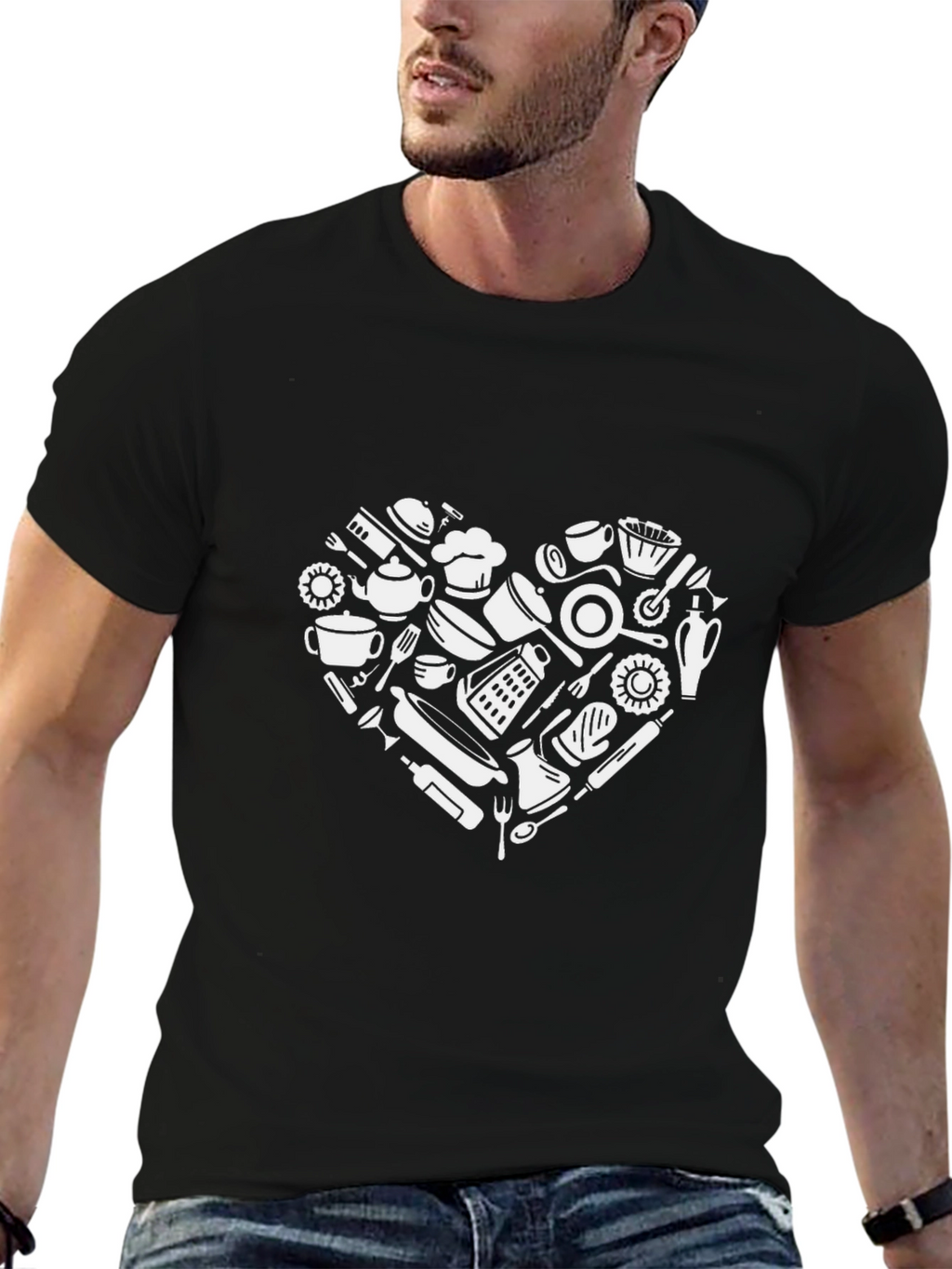 Chefs Heart T-Shirt - Cookware Design