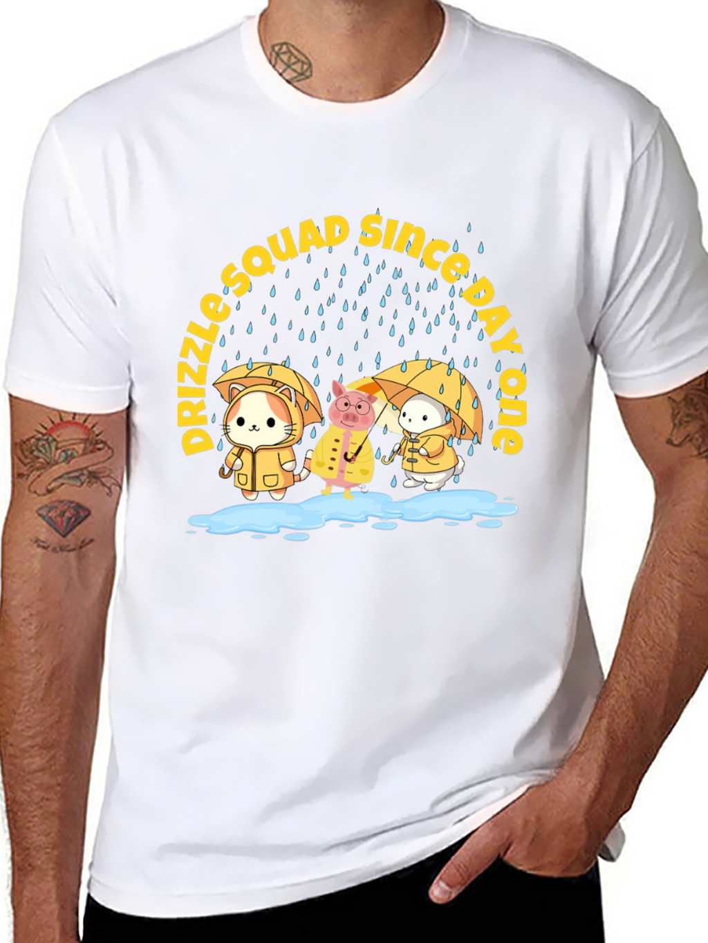 Drizzle Squad Cute Animal Graphic T-Shirt
