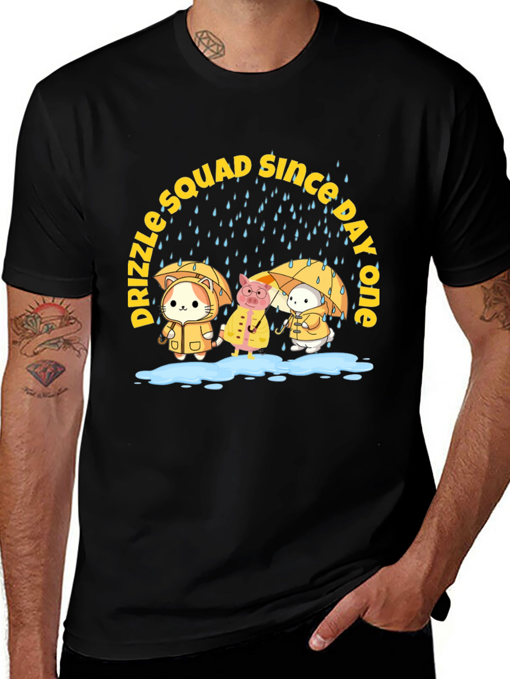 Drizzle Squad Cute Animal Graphic T-Shirt