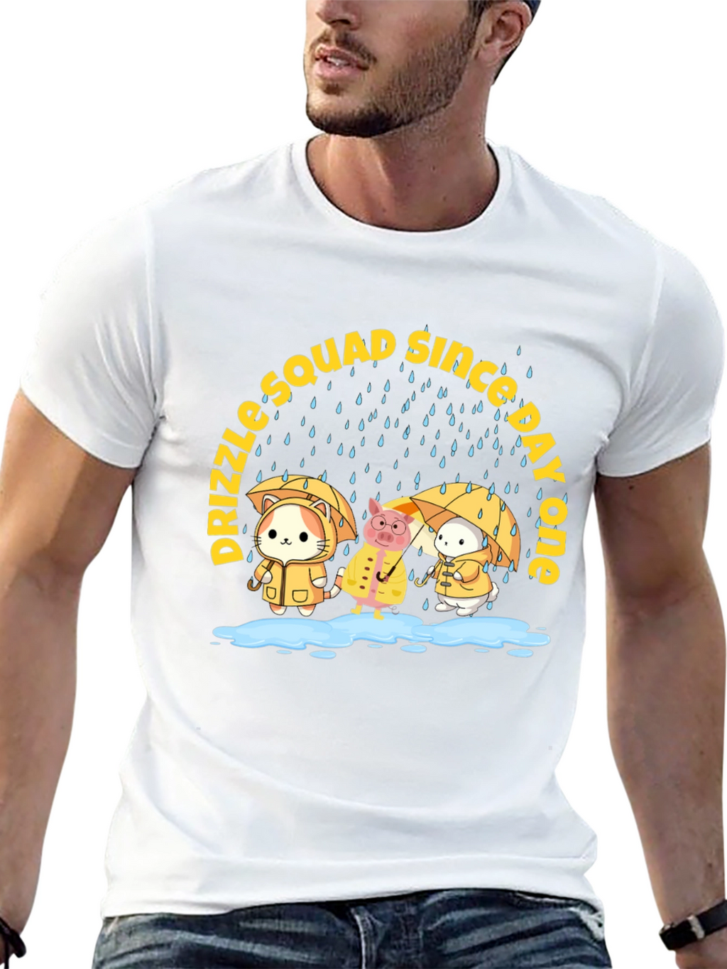 Drizzle Squad Cute Animal Graphic T-Shirt