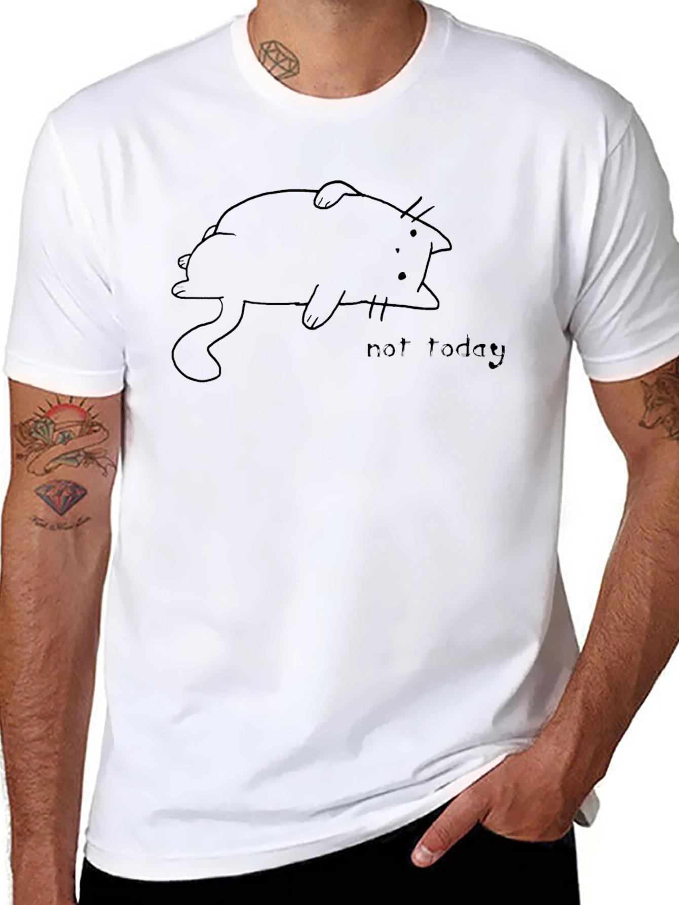 Lazy Cat Graphic T-Shirt - Not Today