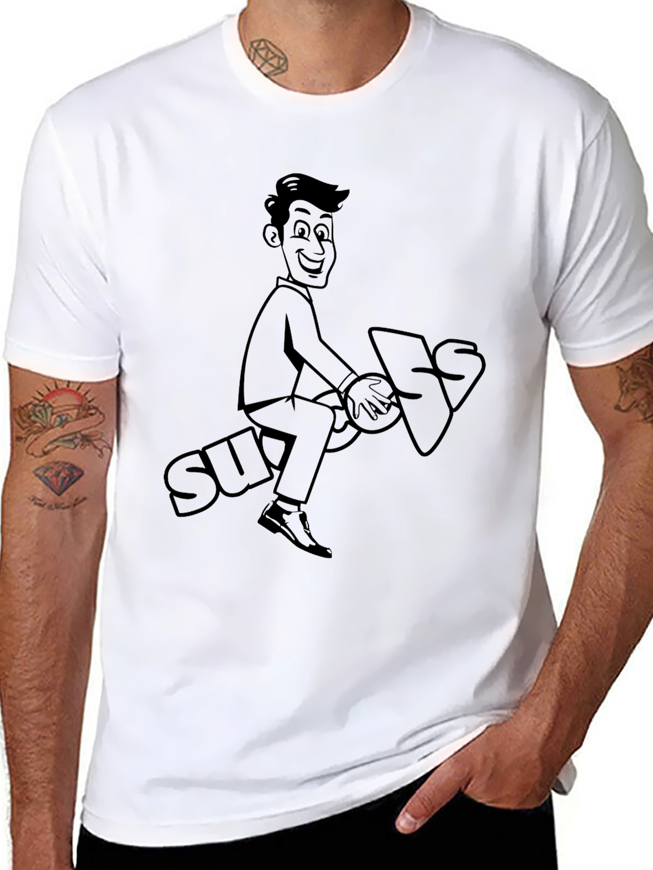 Cartoon Graphic Tee - Ride the Suggestion!