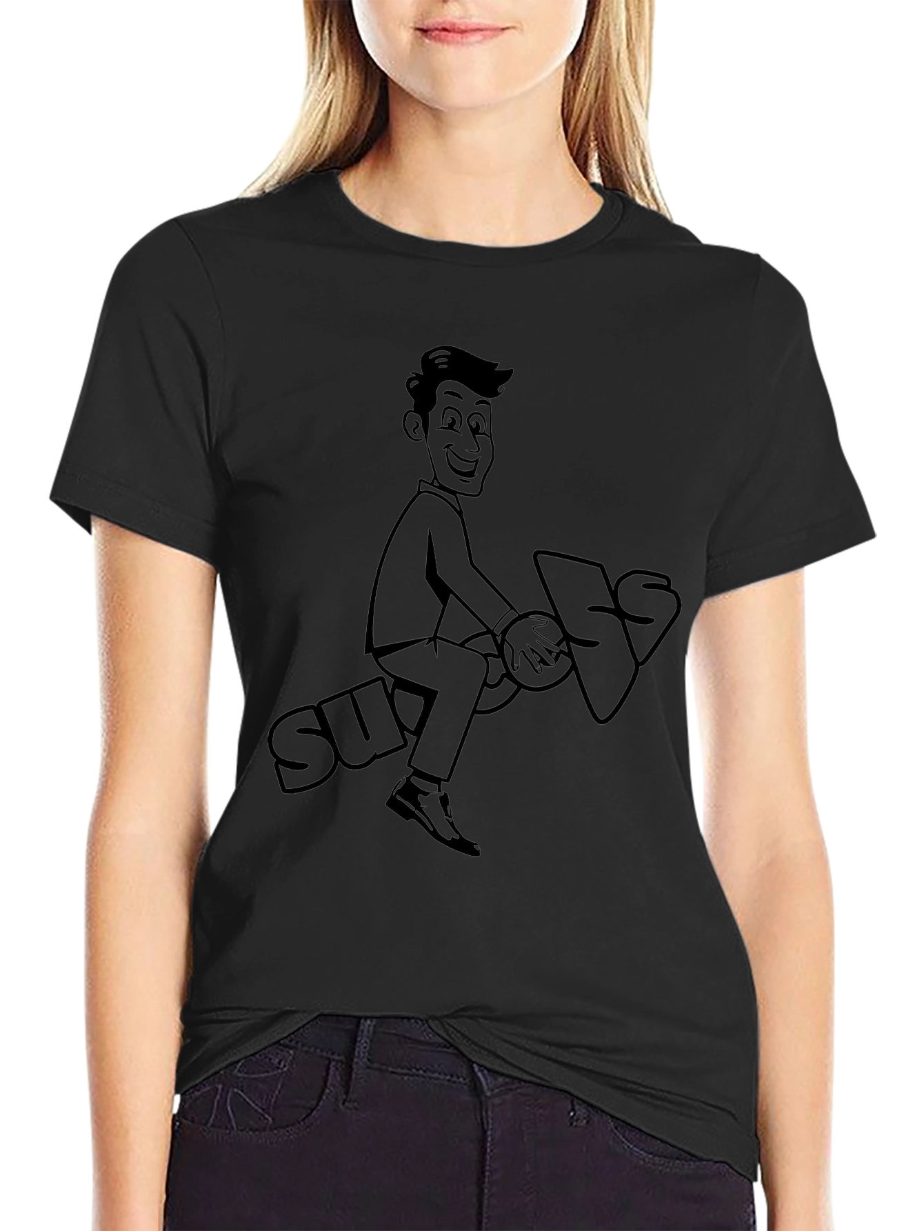 Cartoon Graphic Tee - Ride the Suggestion!