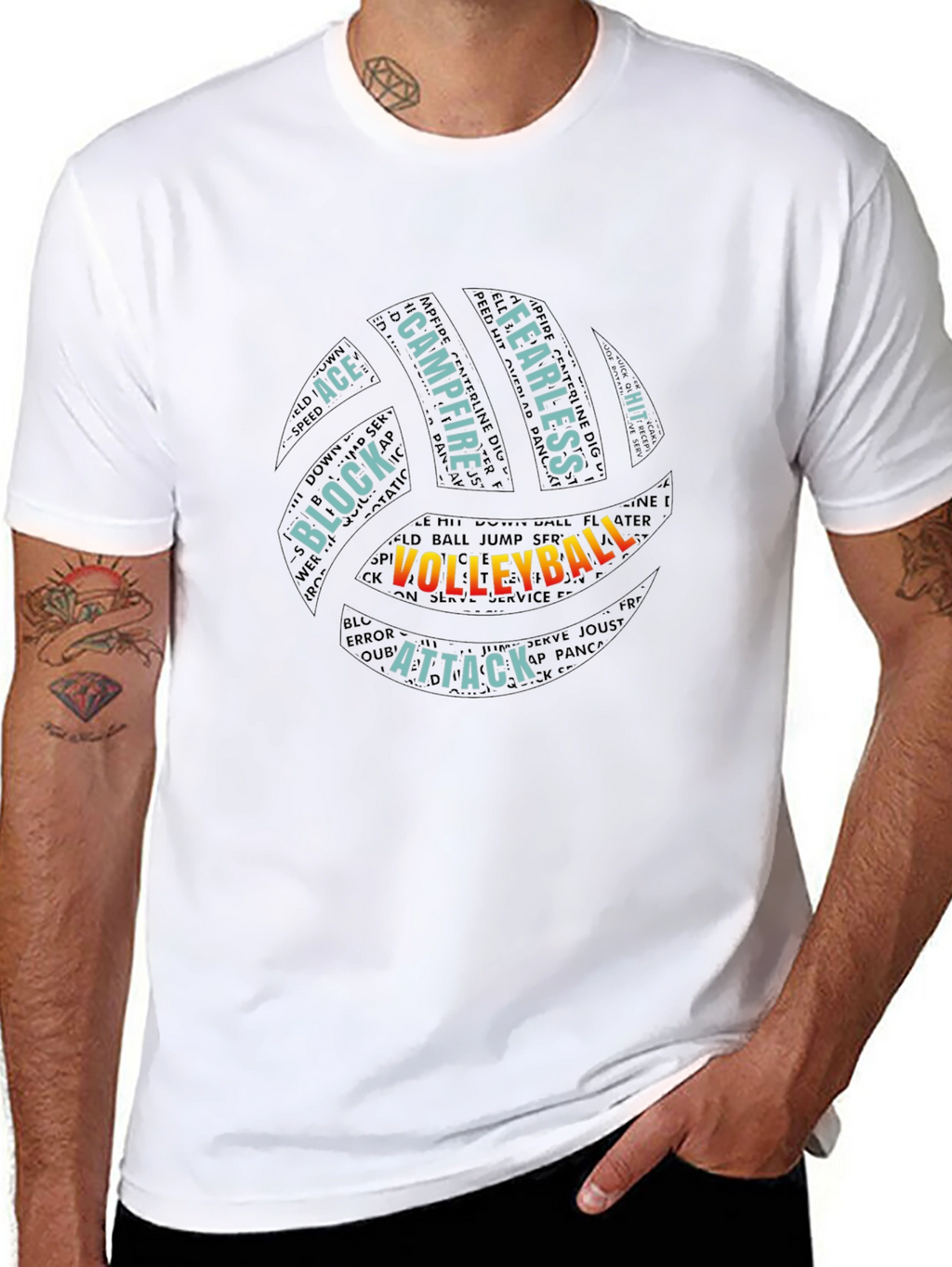 Volleyball Word Art T-Shirt