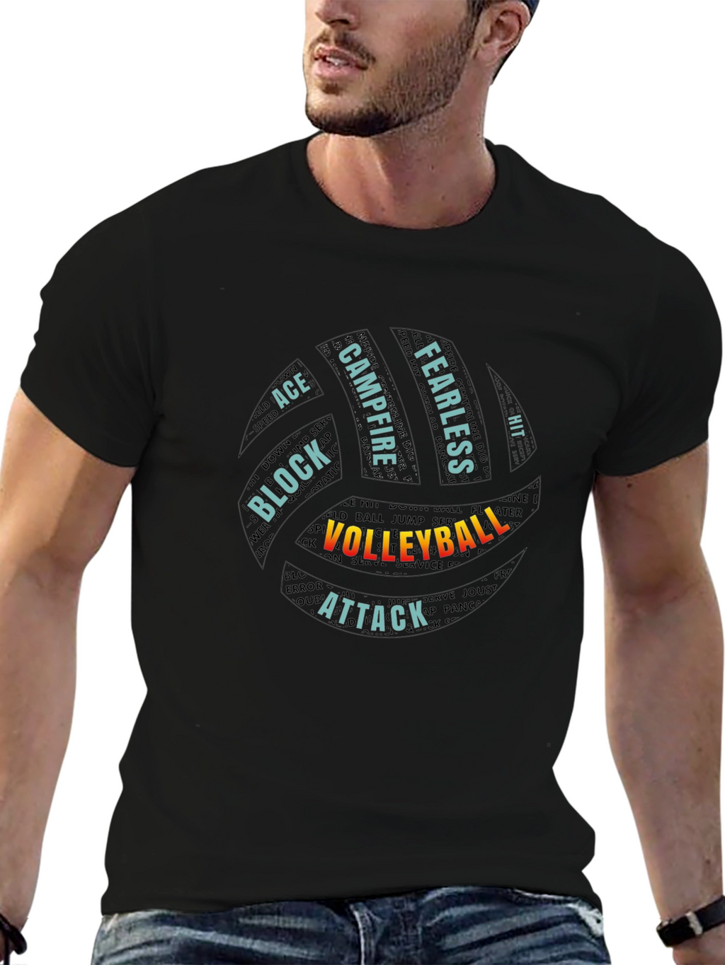 Volleyball Word Art T-Shirt