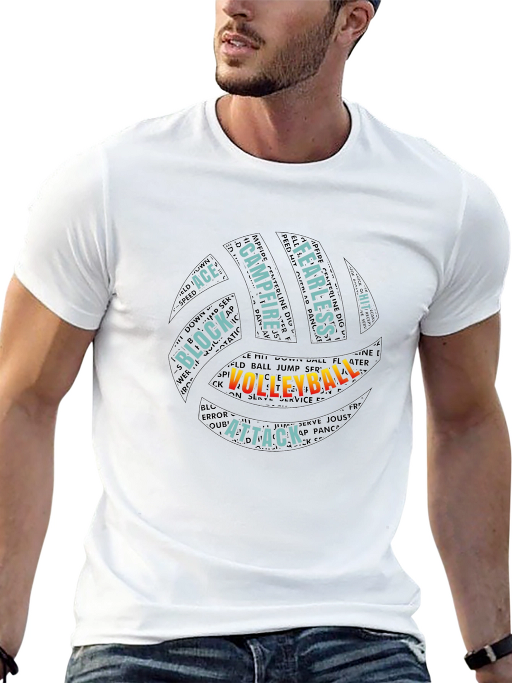 Volleyball Word Art T-Shirt