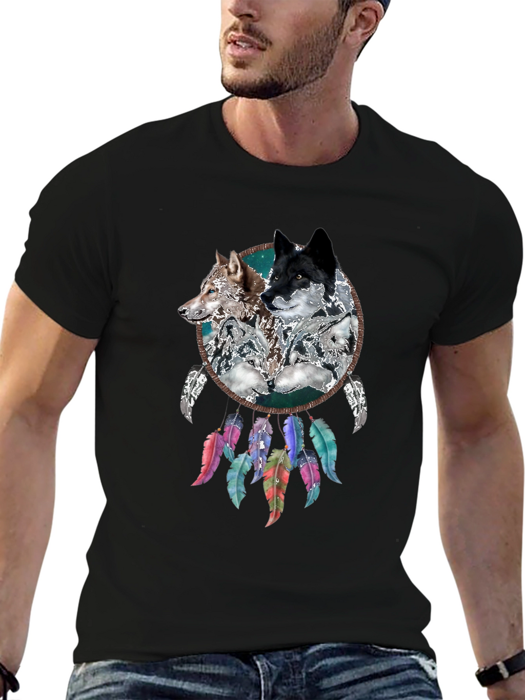 Wolf Dreamcatcher Graphic Tee