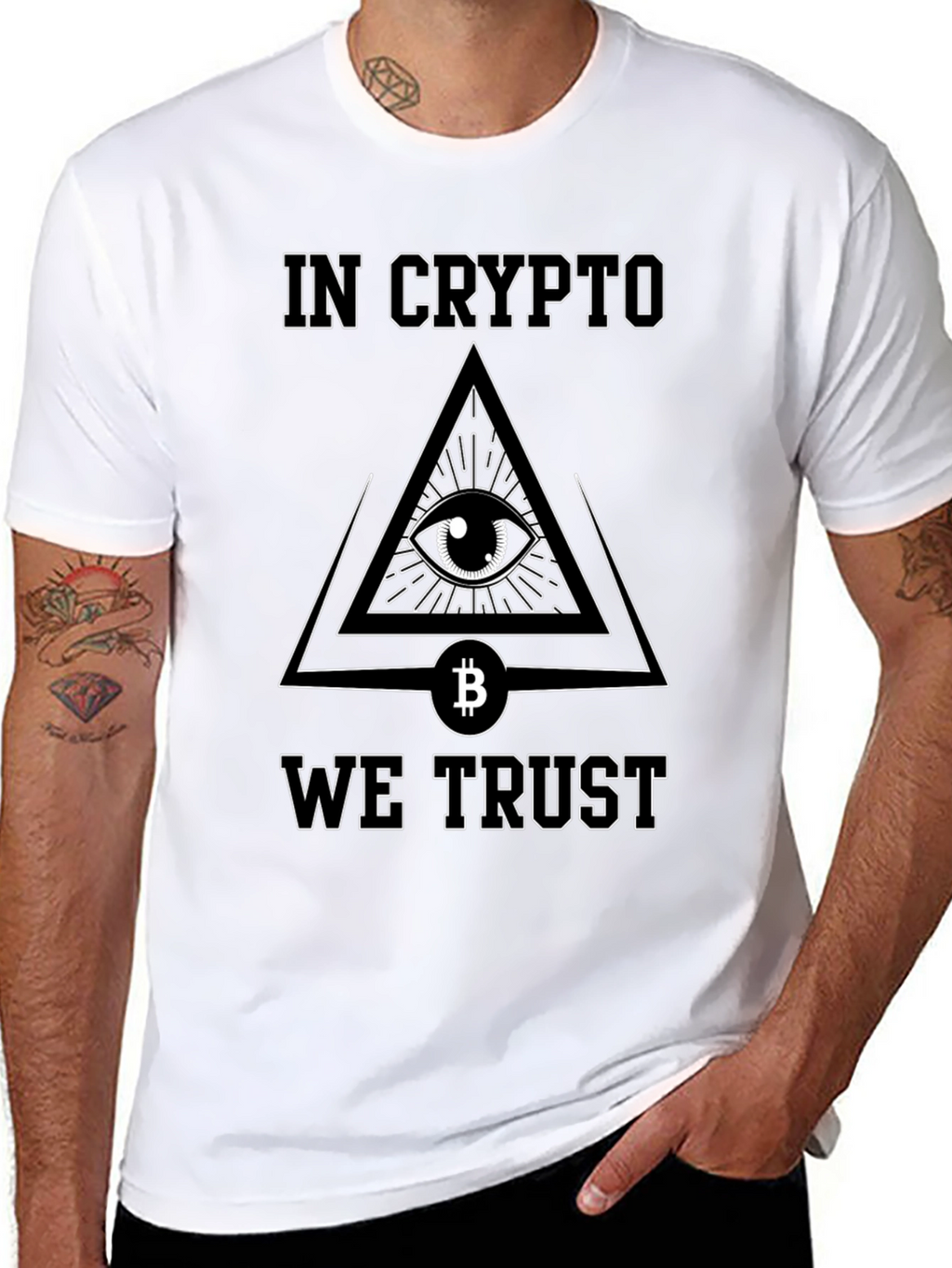 In Crypto We Trust T-Shirt Bitcoin All Seeing Eye