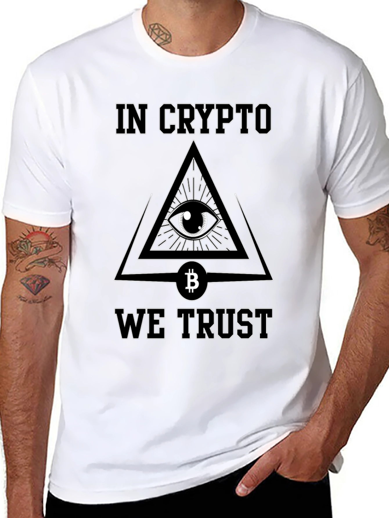 In Crypto We Trust T-Shirt Bitcoin All Seeing Eye