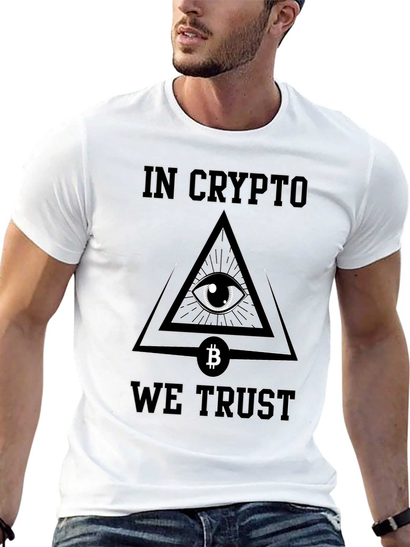 In Crypto We Trust T-Shirt Bitcoin All Seeing Eye