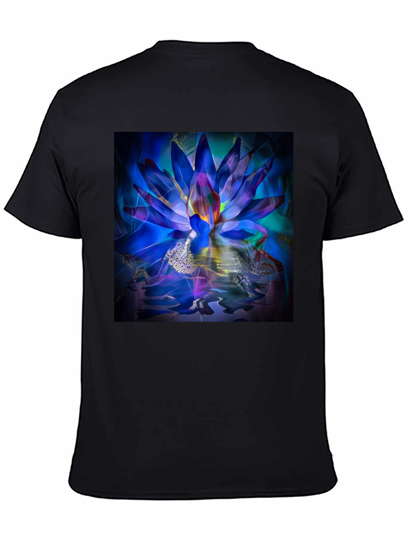 Lotus Flower Graphic Black T-Shirt