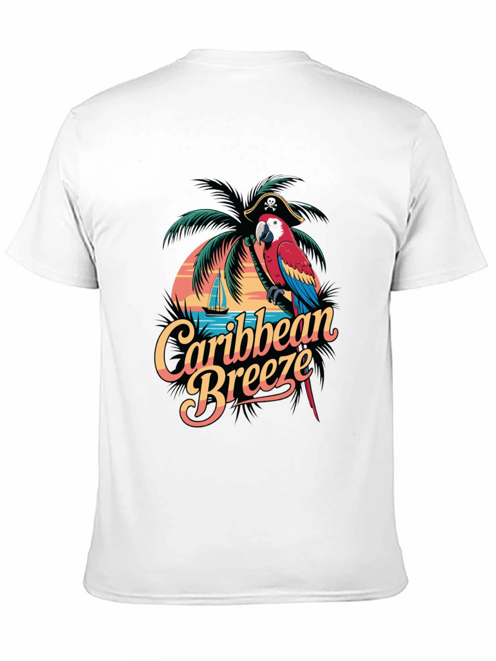 Caribbean Breeze Parrot Graphic T-Shirt