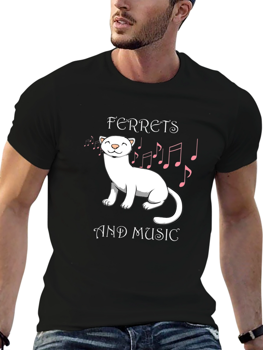 Ferret and Music Graphic Tee