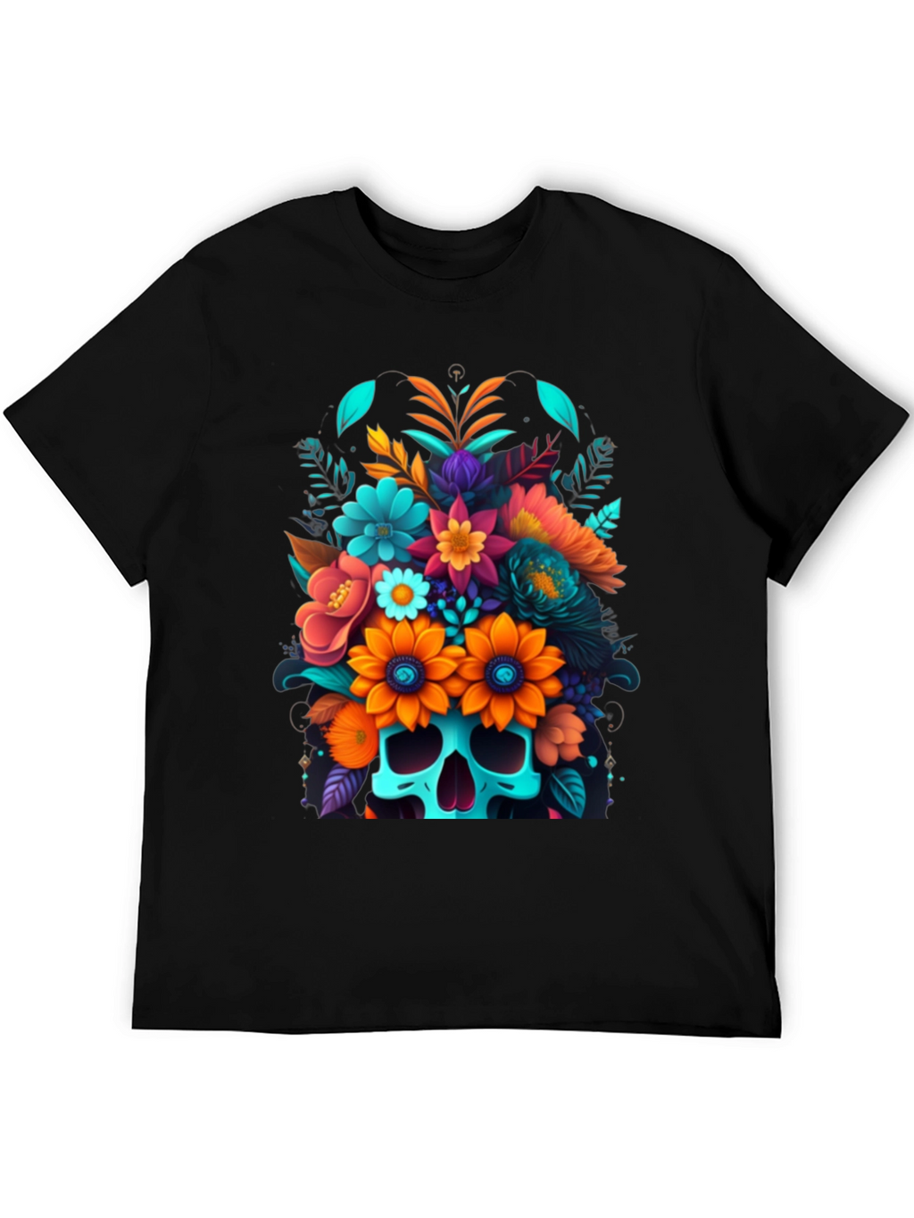 Floral Skull Graphic Tee