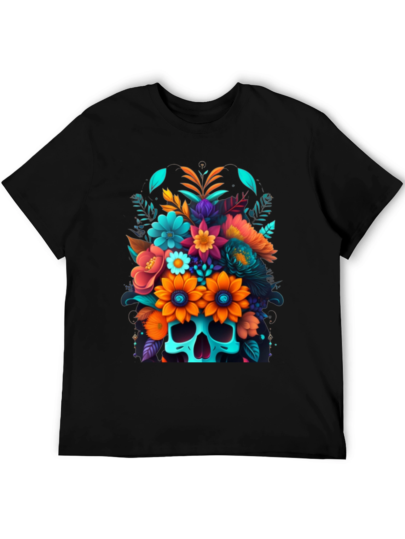 Floral Skull Graphic Tee