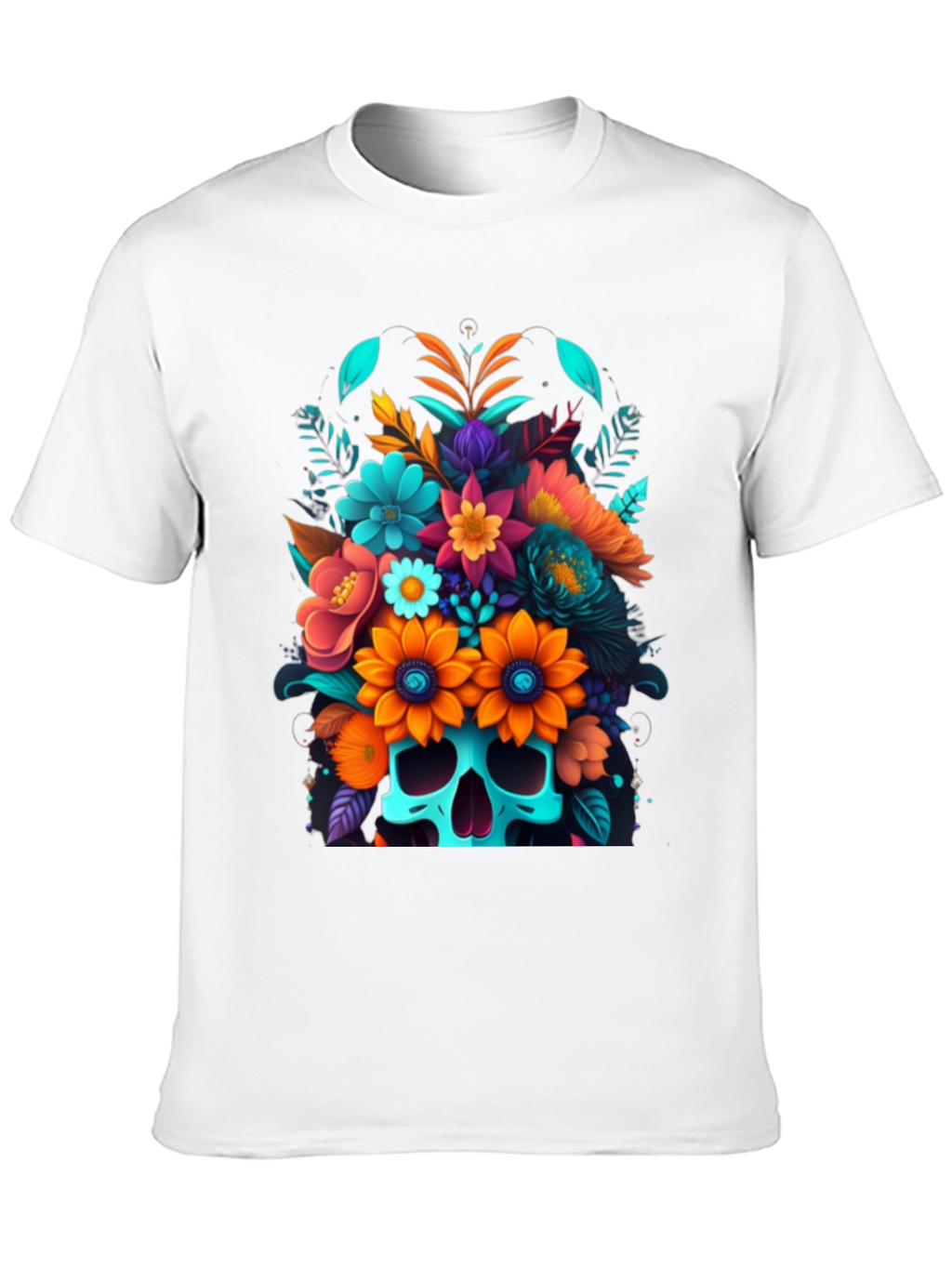 Floral Skull Graphic Tee