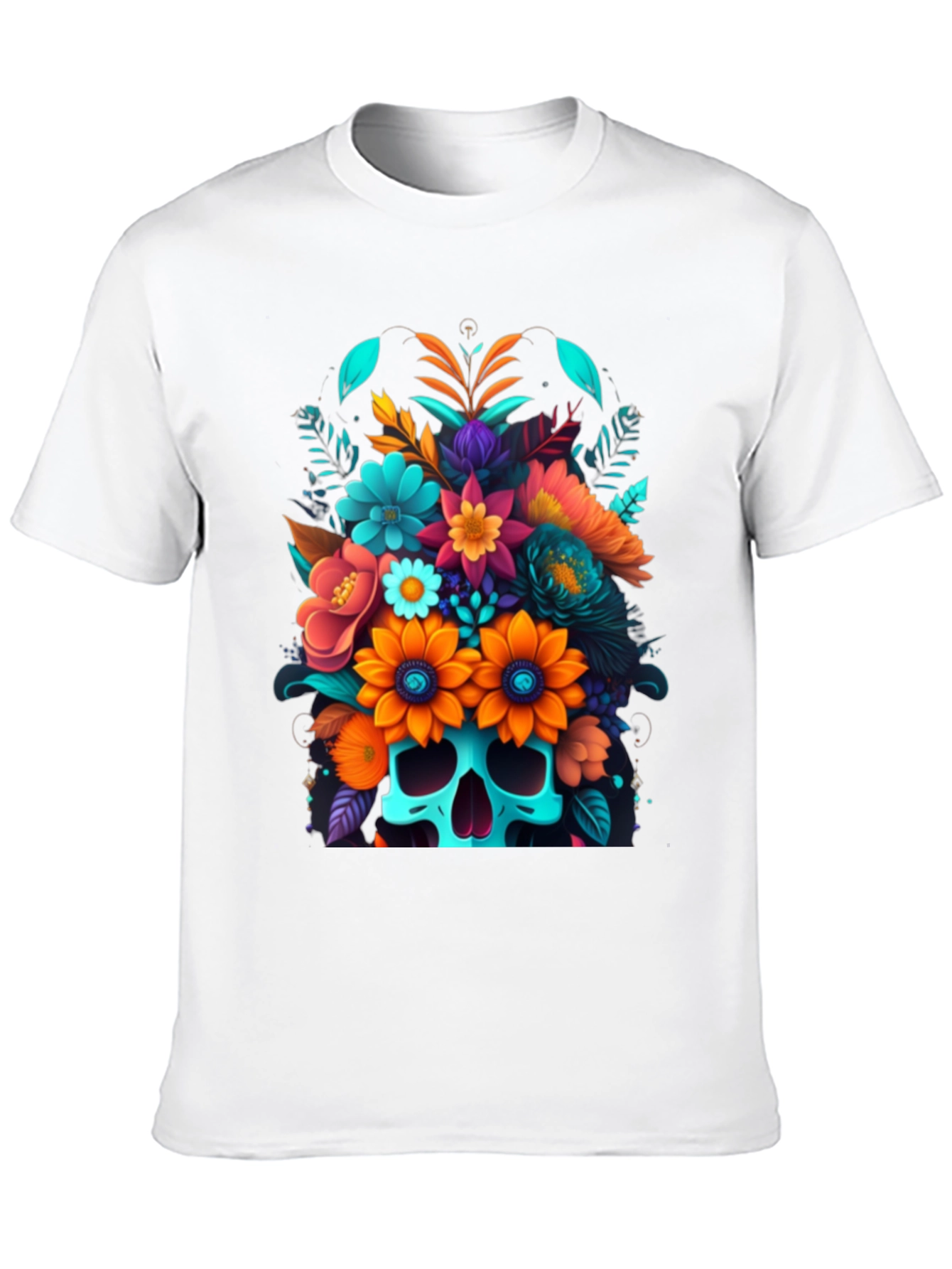 Floral Skull Graphic Tee