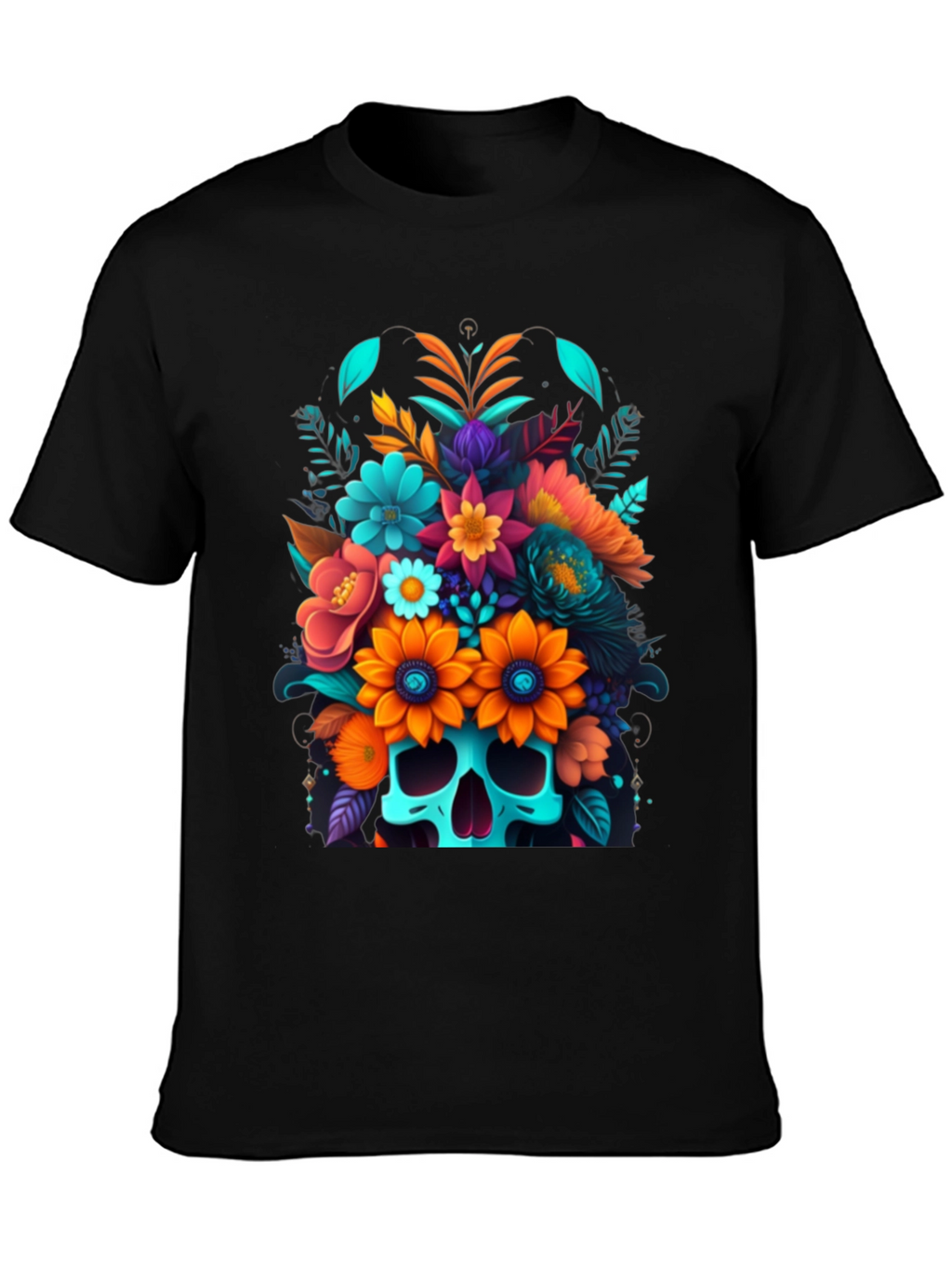 Floral Skull Graphic Tee