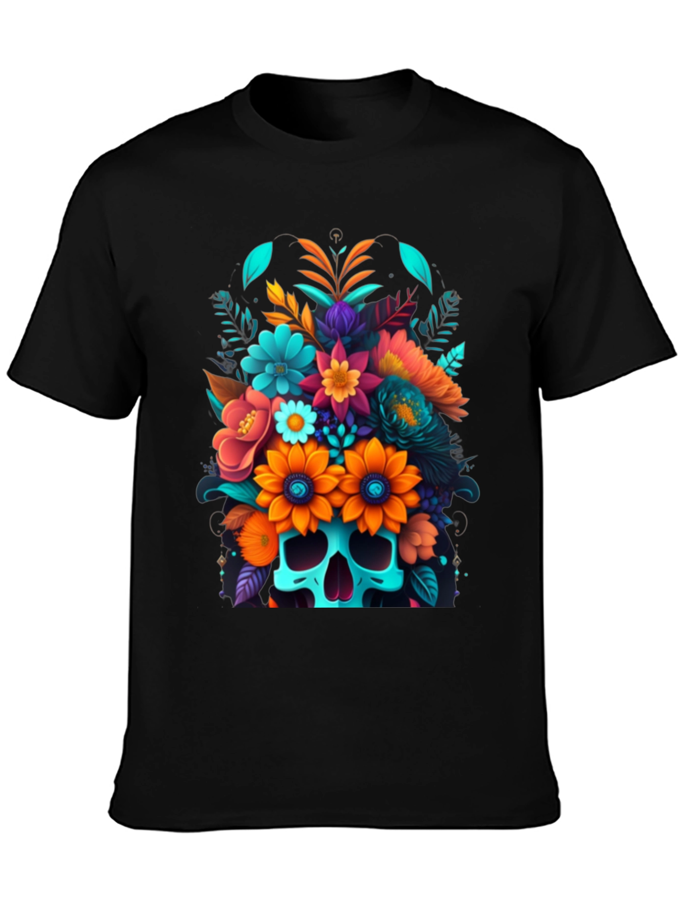 Floral Skull Graphic Tee