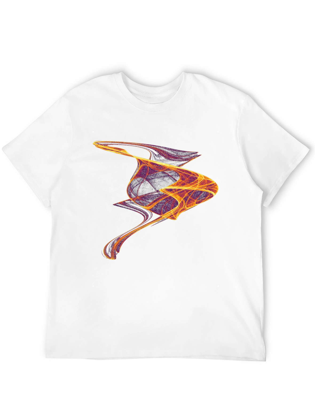 Abstract Flame Design Black Cotton T-Shirt