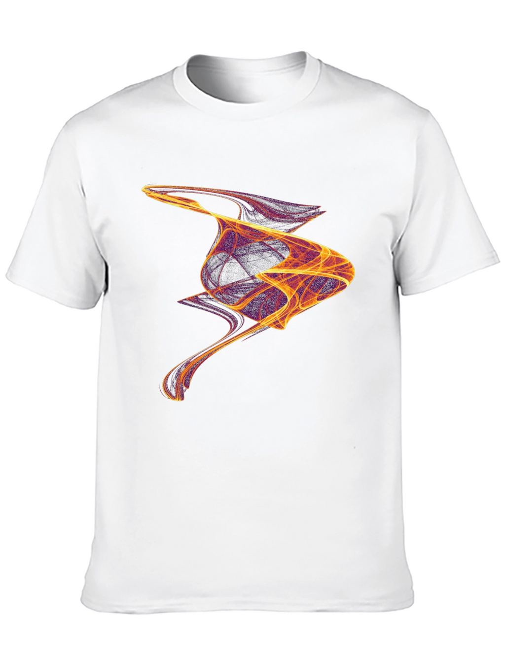 Abstract Flame Design Black Cotton T-Shirt
