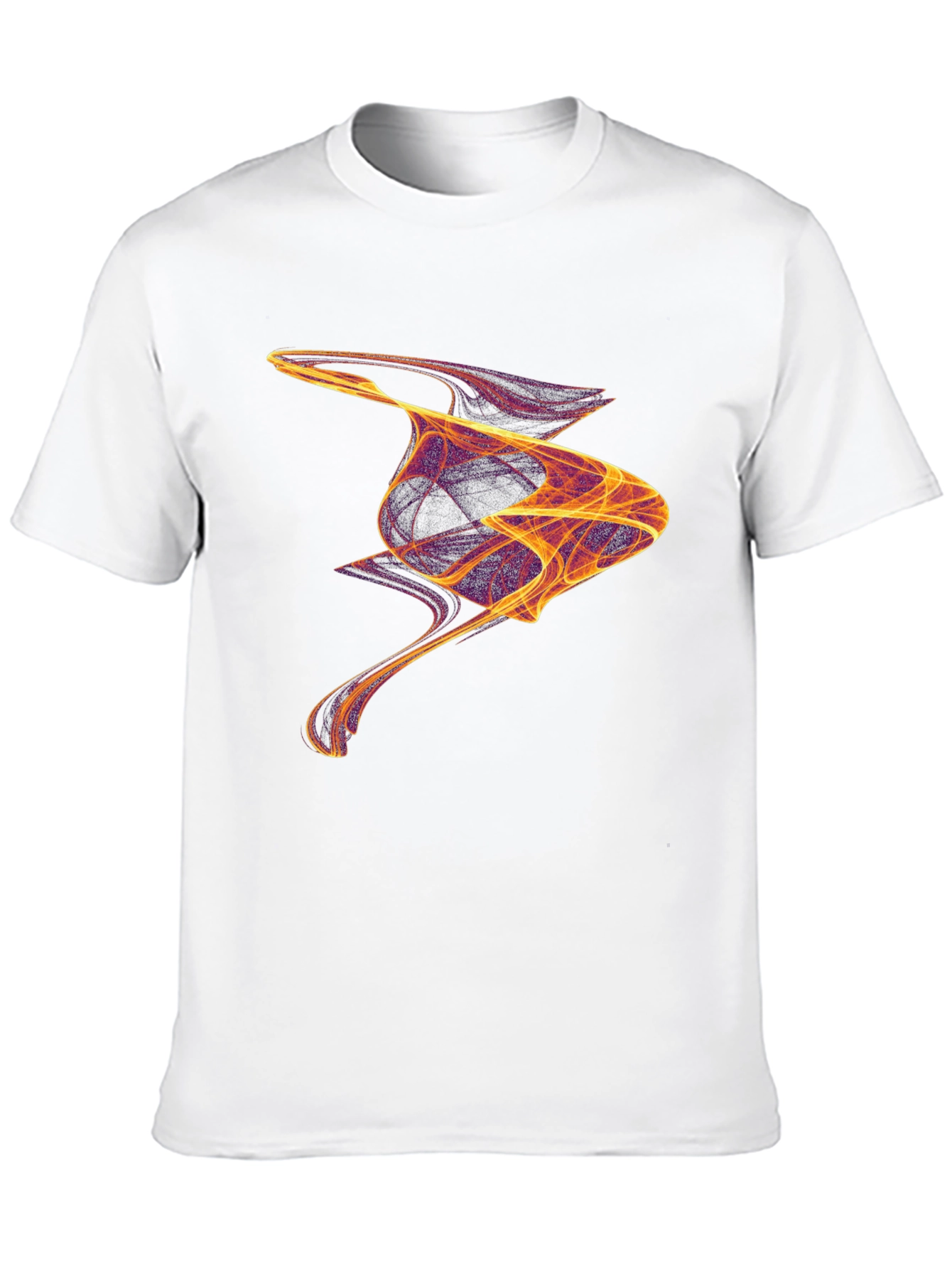 Abstract Flame Design Black Cotton T-Shirt