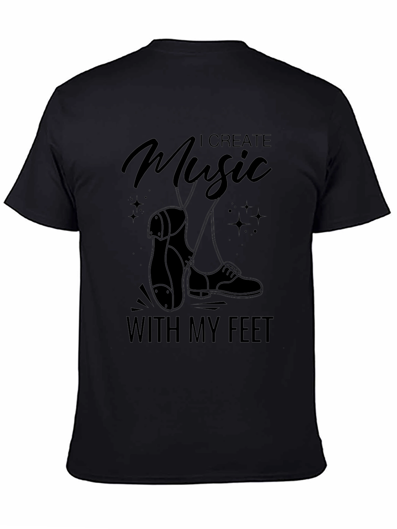 I Create Music With My Feet Black T-Shirt