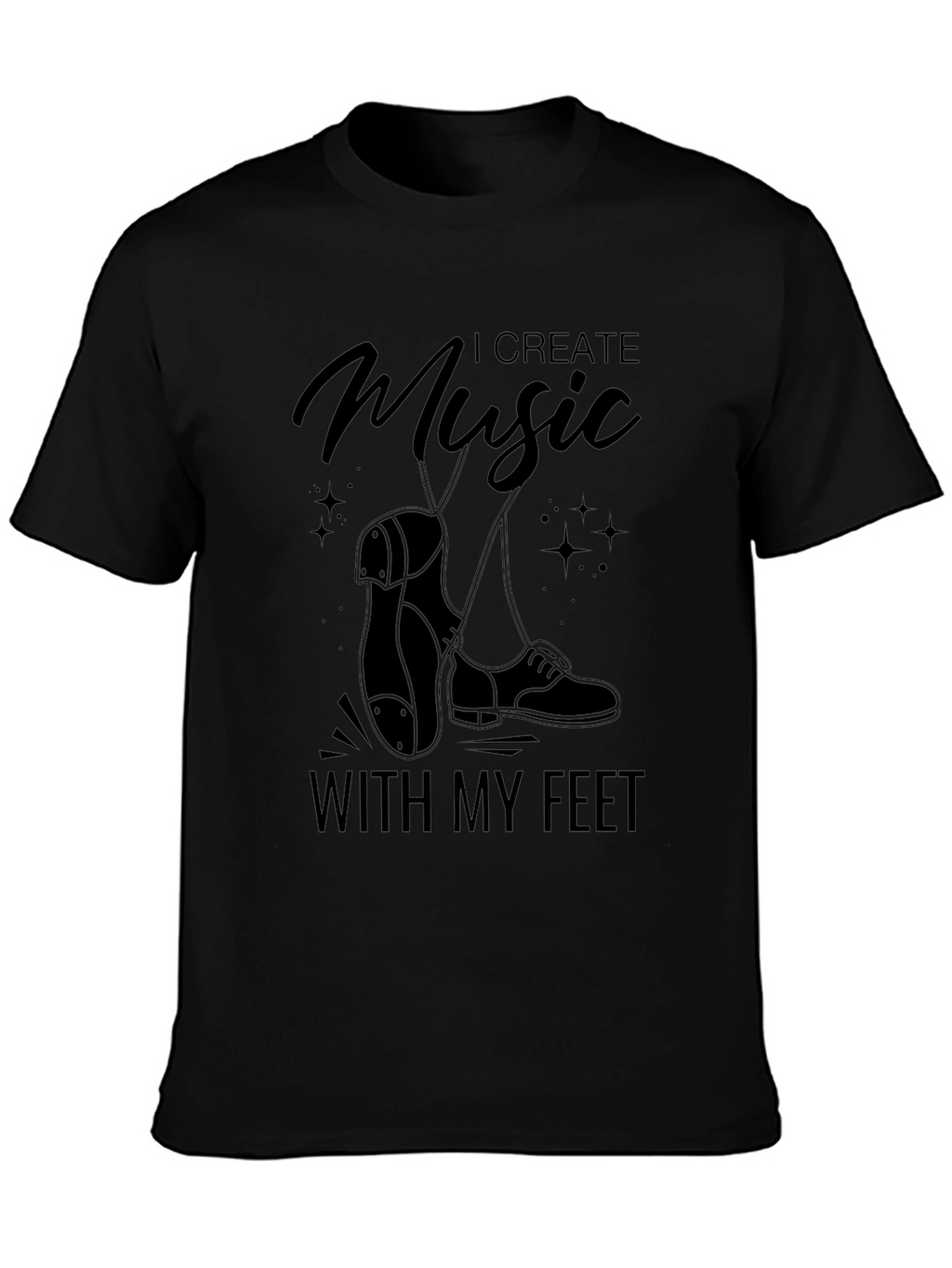 I Create Music With My Feet Black T-Shirt