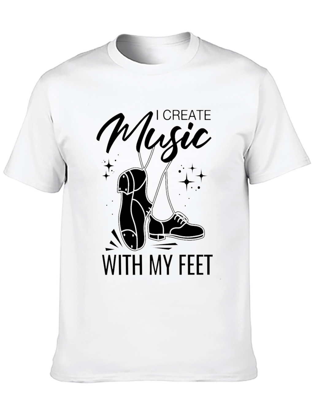I Create Music With My Feet Black T-Shirt