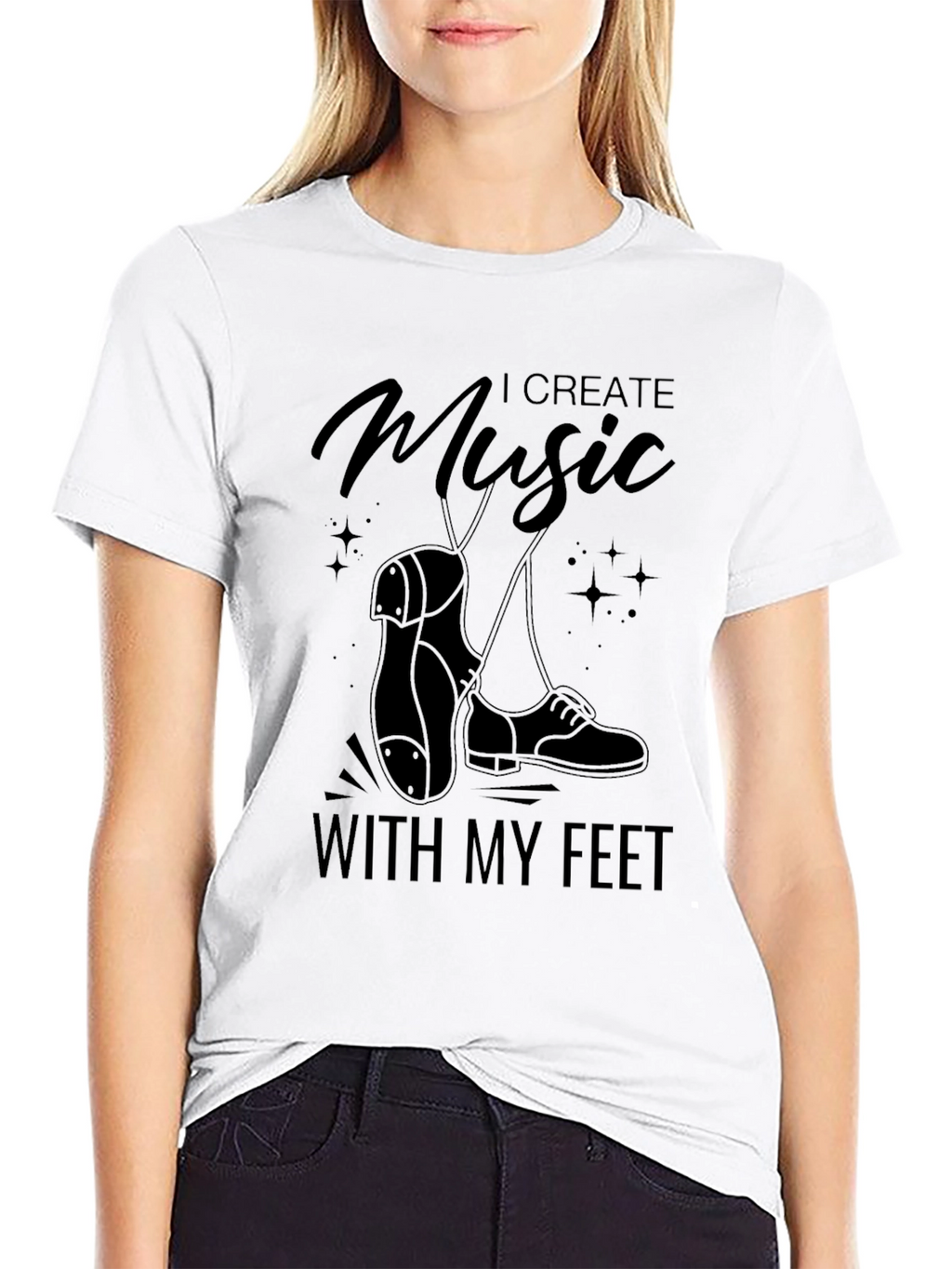 I Create Music With My Feet Black T-Shirt