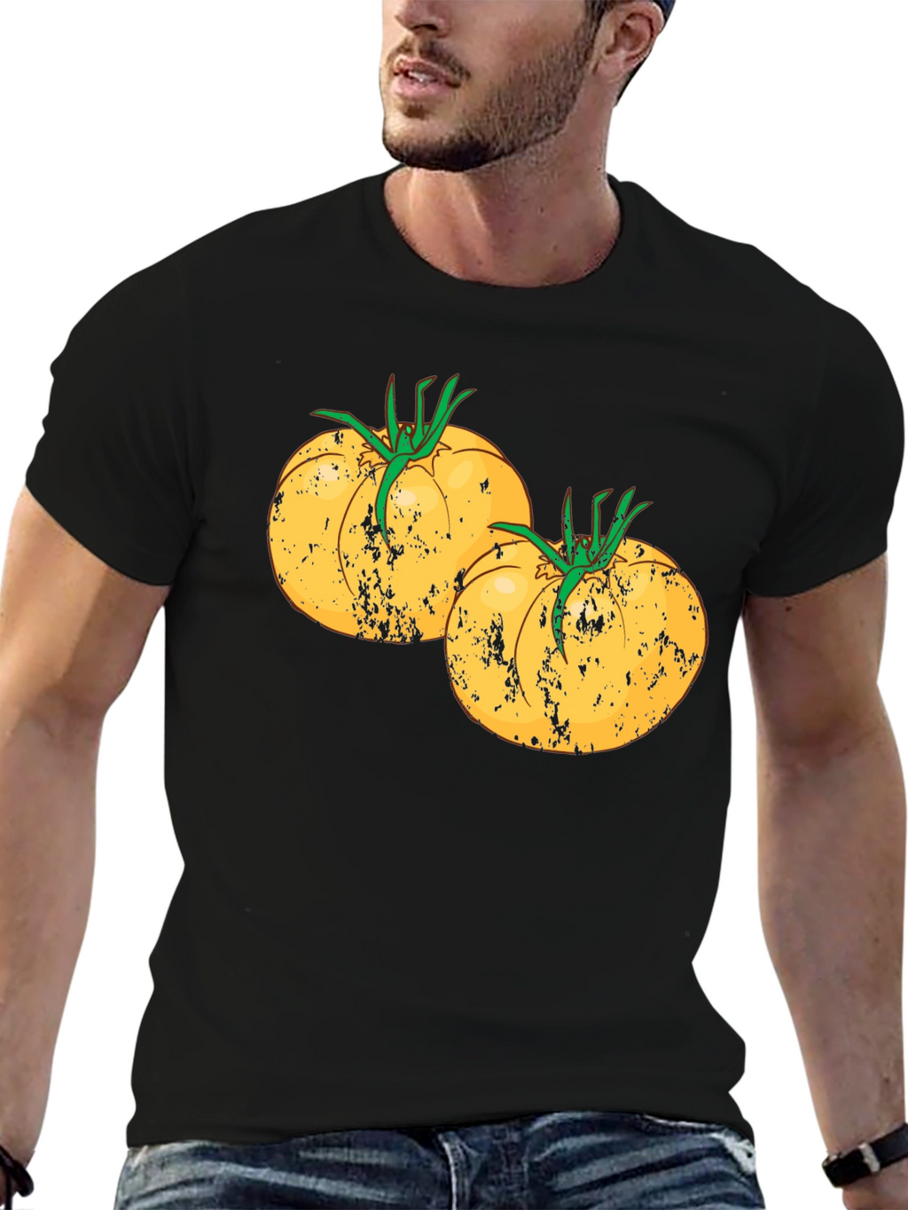 Tomato Graphic Tee - Black Cotton T-Shirt