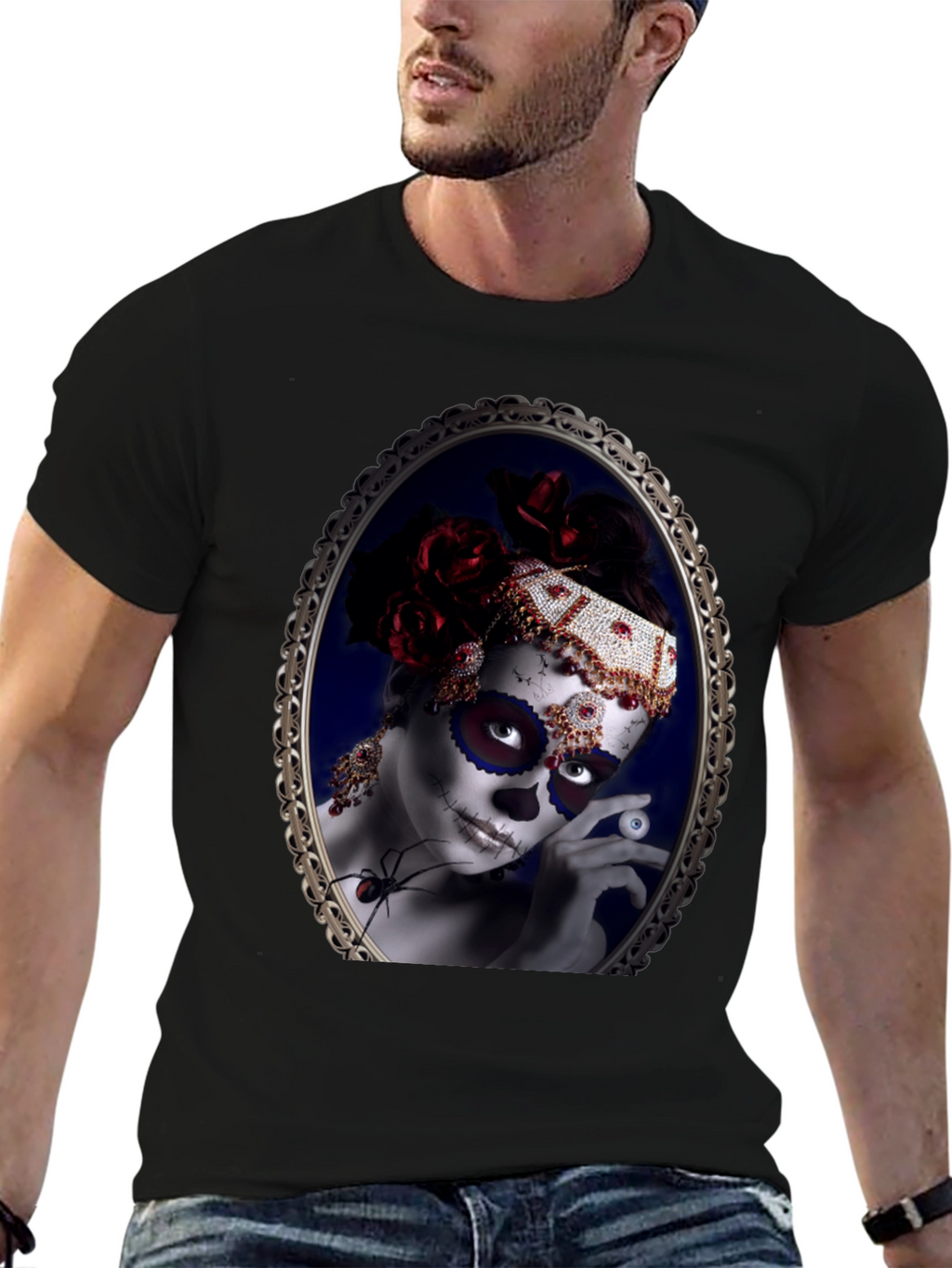 Sugar Skull Woman Black T-Shirt