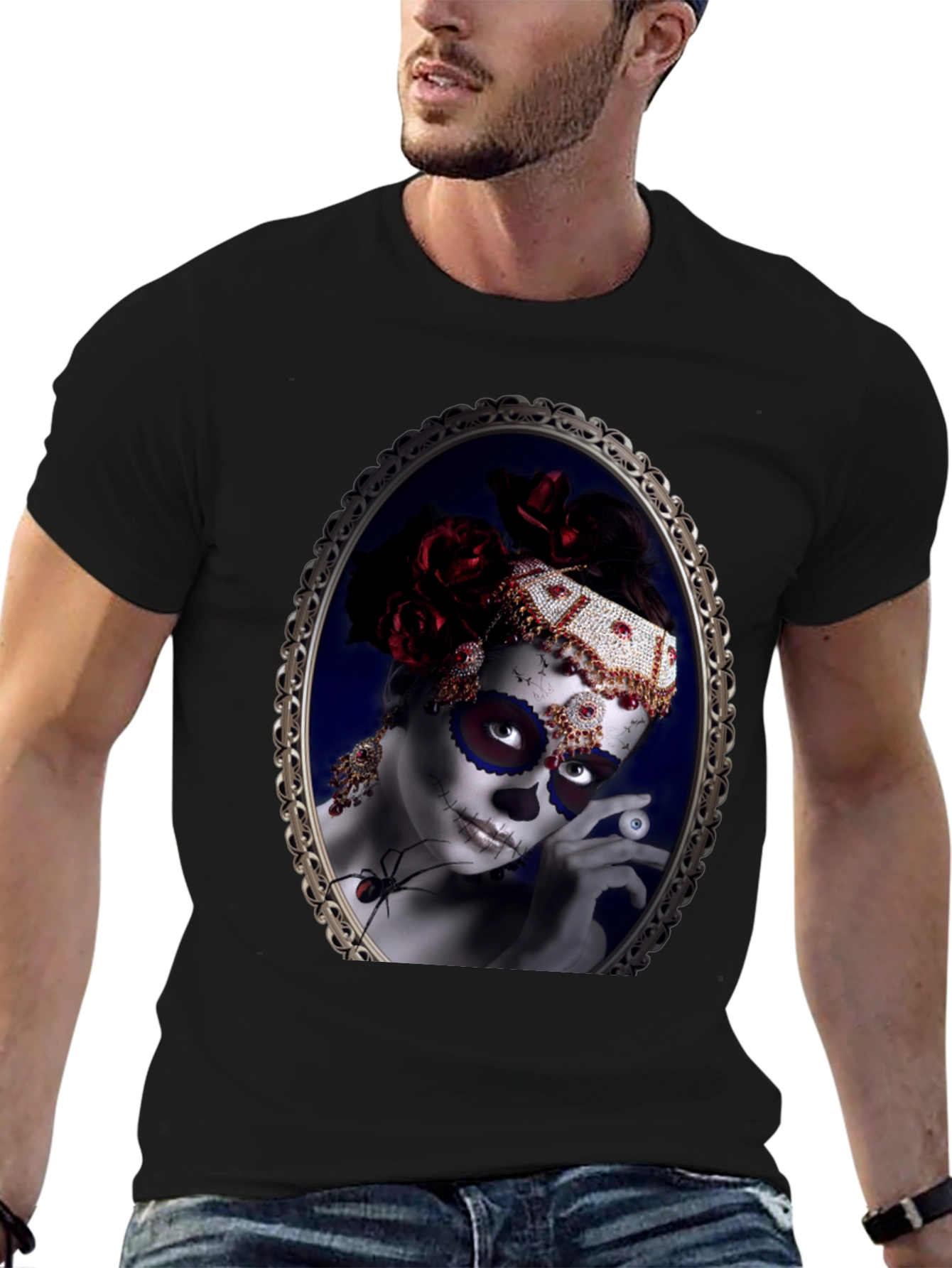Sugar Skull Woman Black T-Shirt