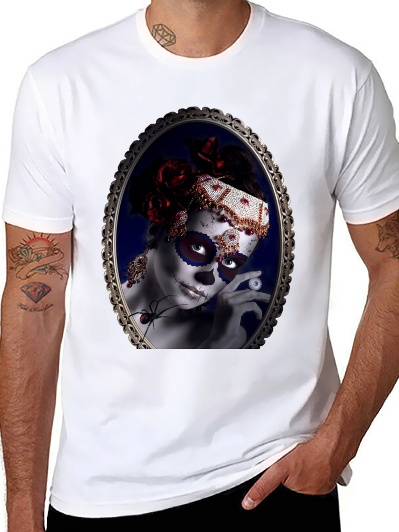 Sugar Skull Woman Black T-Shirt