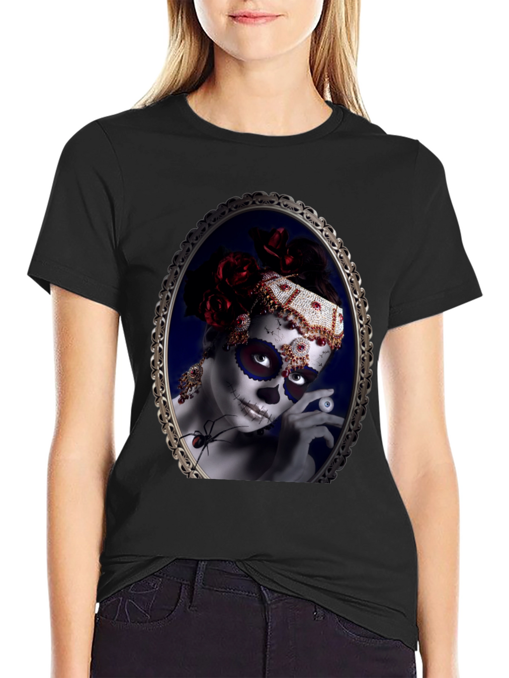 Sugar Skull Woman Black T-Shirt