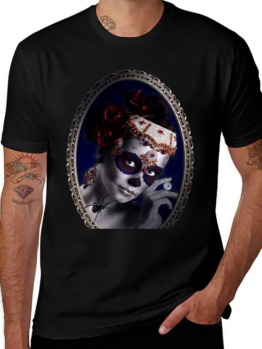 Sugar Skull Woman Black T-Shirt