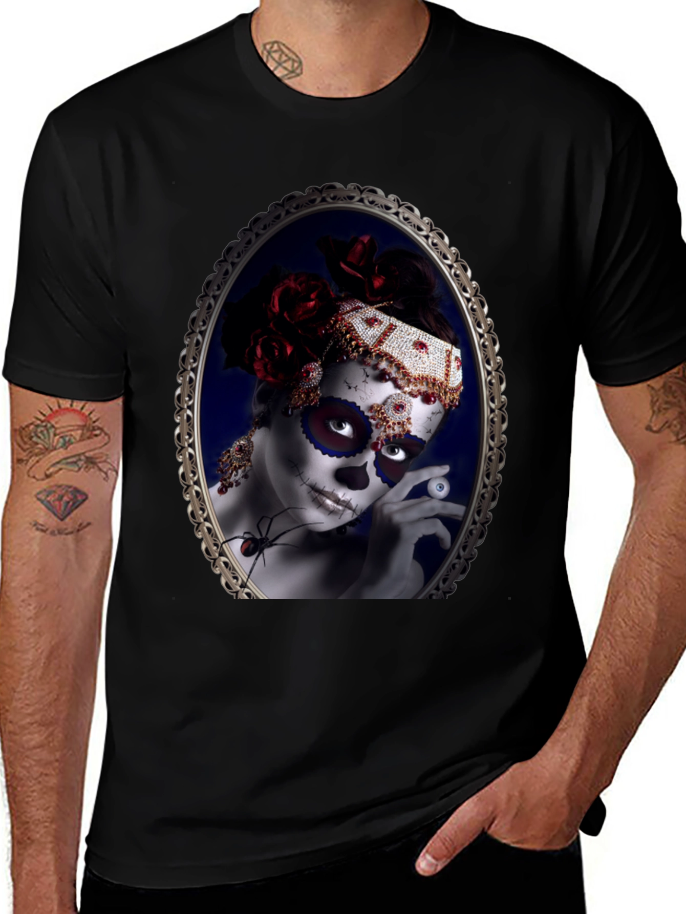 Sugar Skull Woman Black T-Shirt