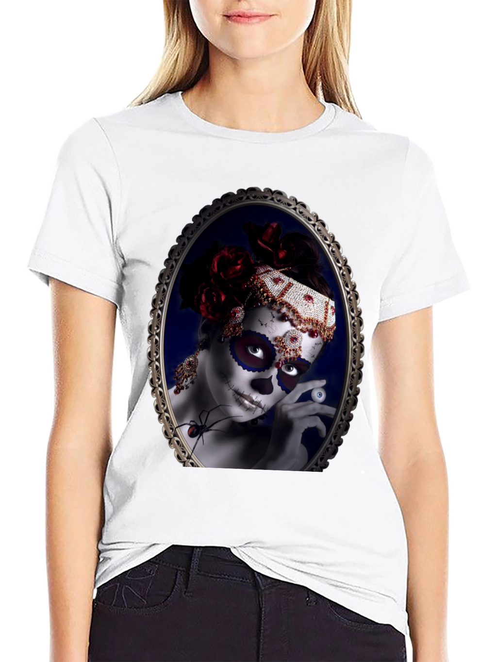 Sugar Skull Woman Black T-Shirt