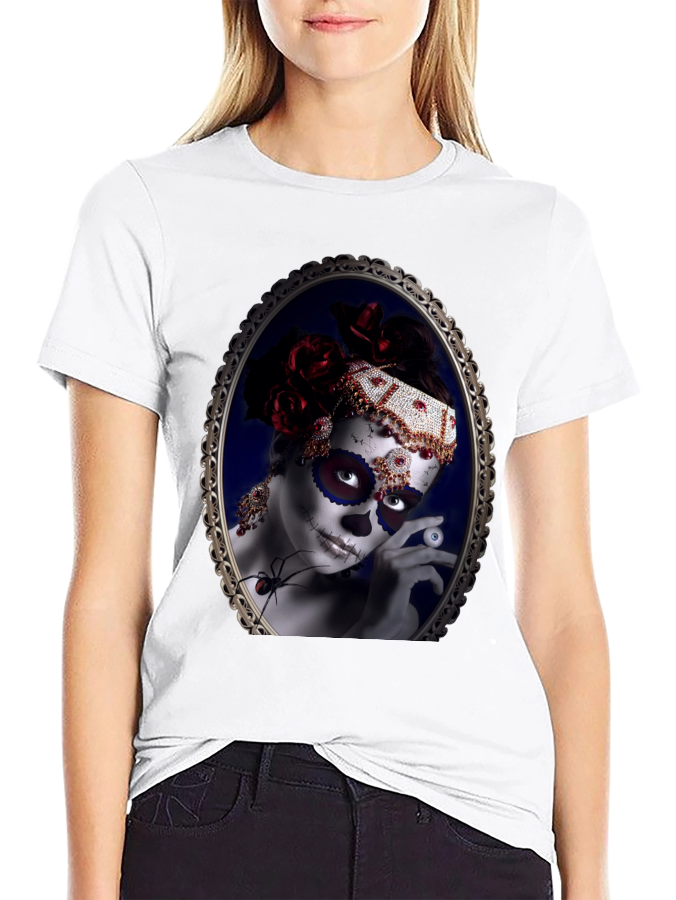 Sugar Skull Woman Black T-Shirt