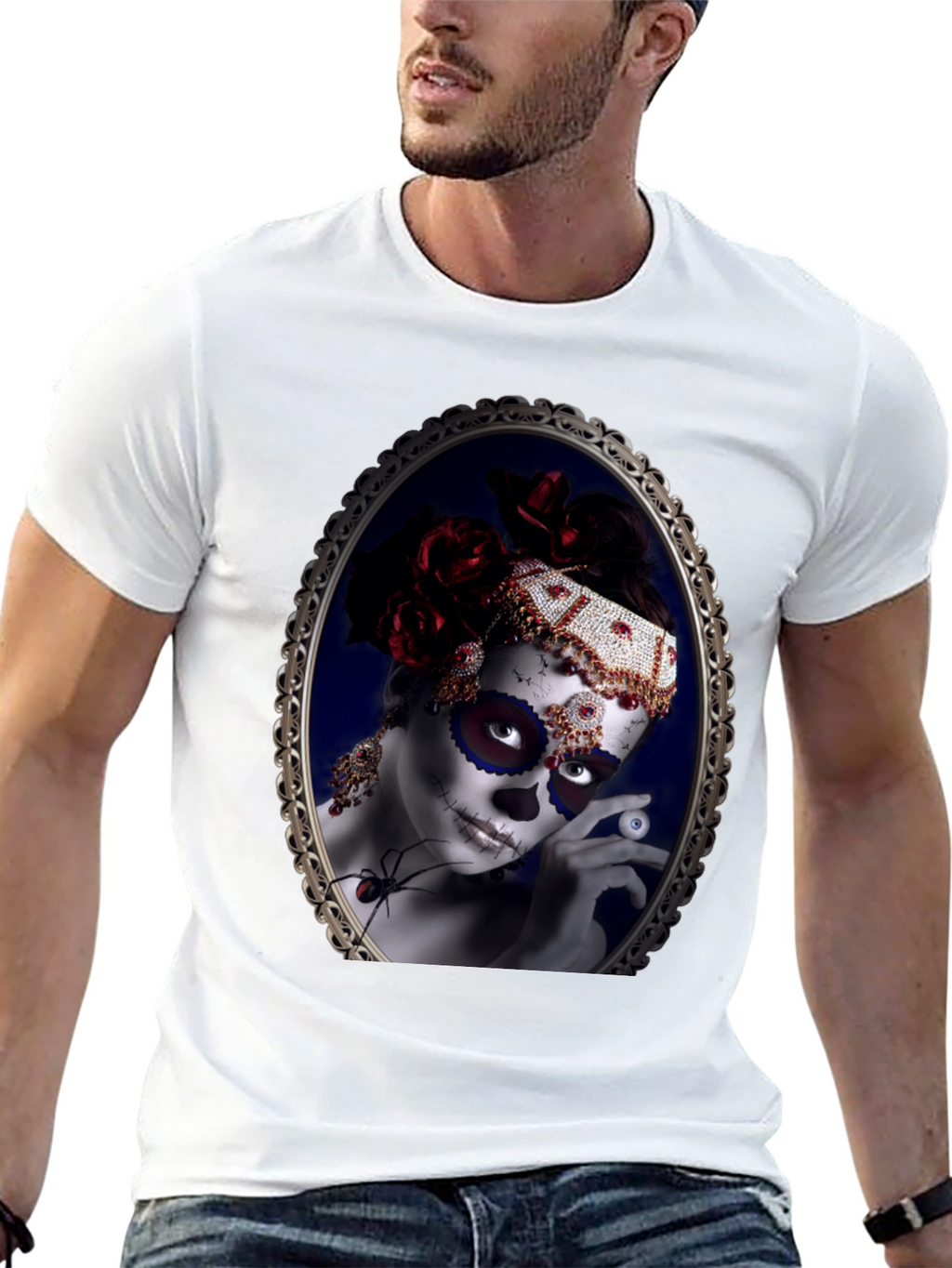 Sugar Skull Woman Black T-Shirt