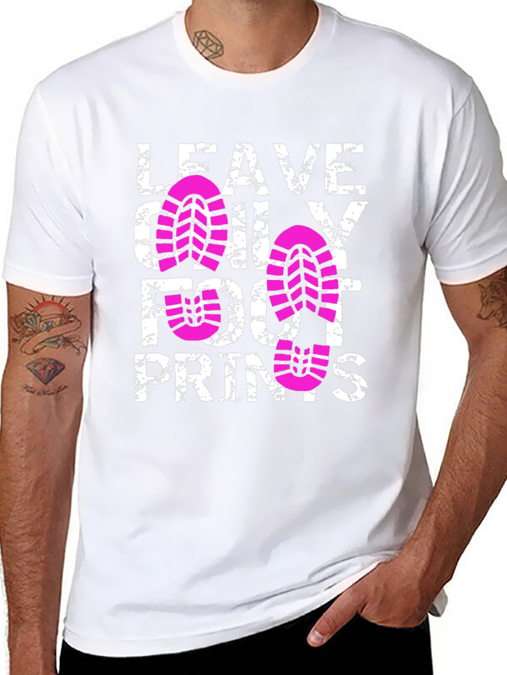 Leave Only Footprints Black T-Shirt