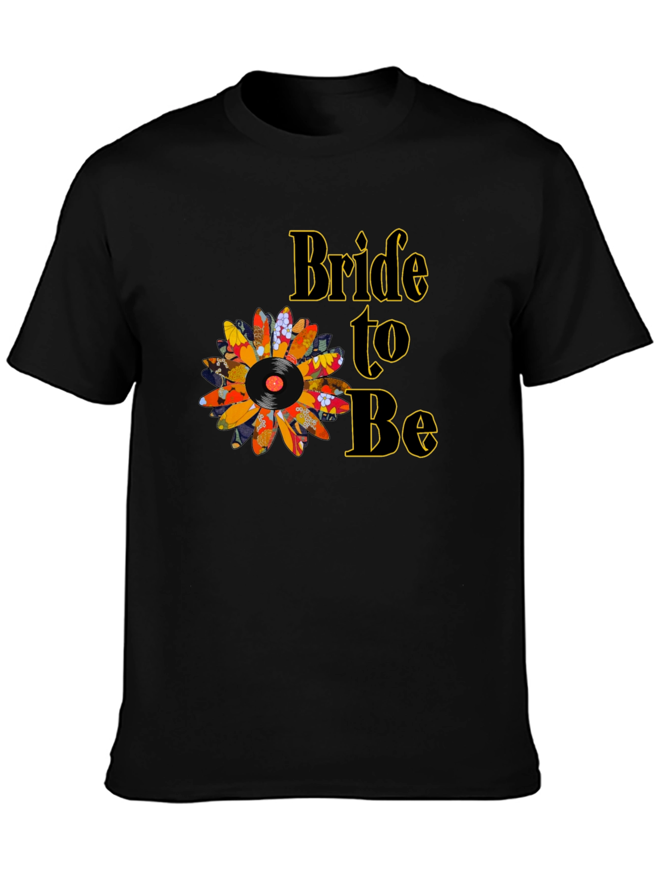 Bride to Be Sunflower Vinyl Record Graphic Tee